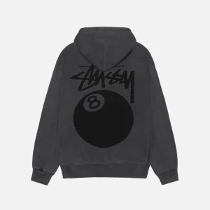 8 BALL ZIP HOODIE PIGMENT DYED BLACK1