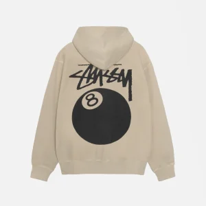 8 BALL ZIP HOODIE PIGMENT DYED KHAKI1