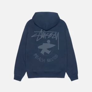 BEACH ROOTS ZIP HOODIE STUSSY NAVY