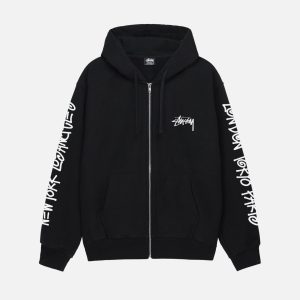 BIG CITIES ZIP HOODIE BLACK
