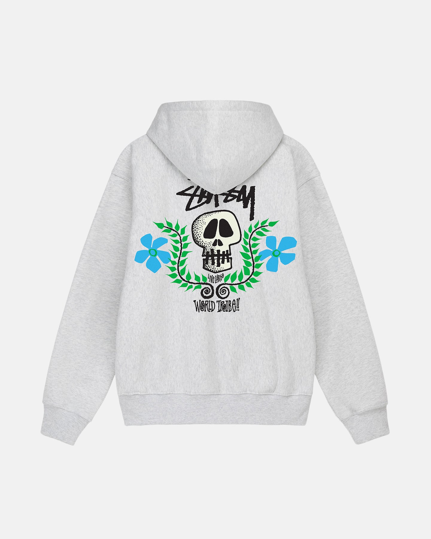 SKULL CREST ZIP HOODIE GREY