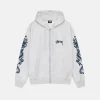 STUSSY DRAGONS ZIP HOODIE GREY