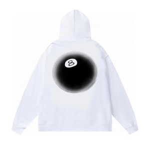 Stussy Faded 8 Ball Hoodie White