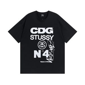 CDG x Stussy No. 4 Tee Black