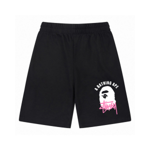 Stussy x BAPE Ape Head College Sweatshorts Black