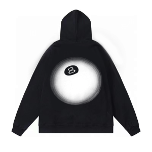 Stussy Faded 8 Ball Hoodie Black