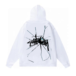 Stussy Shattered 8 Ball Hoodie White