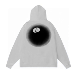 Stussy Faded 8 Ball Hoodie Ash Heather