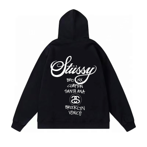Stussy Cities Graphic Hoodie Black