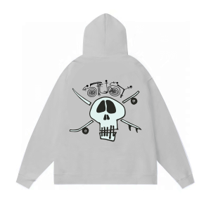 Stussy Surf Skate Skull Hoodie Ash Heather
