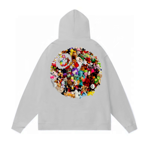 Stussy Plush 8 Ball Hoodie Ash Heather