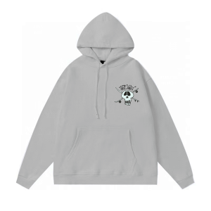 Stussy Surf Skate Skull Hoodie Ash Heather