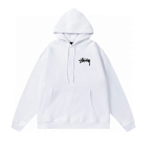 Stussy Plush 8 Ball Hoodie White