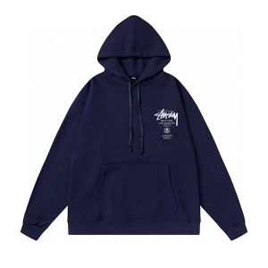Stussy Cities Graphic Hoodie Navy Blue