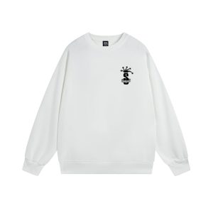 Stussy Crown S Ring Crewneck – White