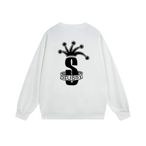 Stussy Crown S Ring Crewneck – White